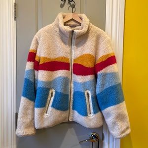 Faherty Brand Striped Sherpa Jacket Size XL